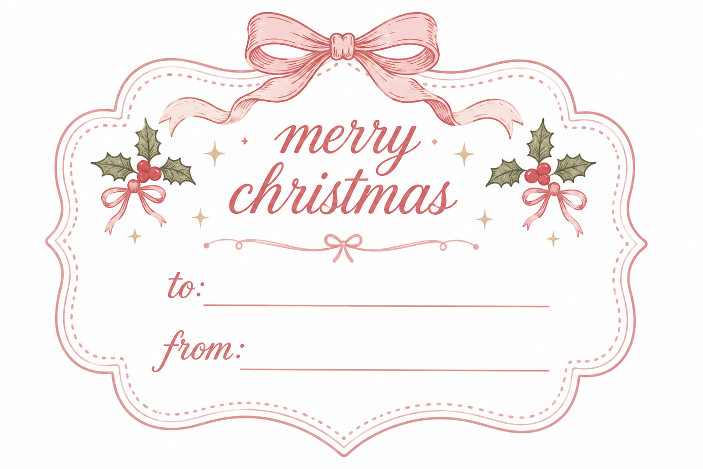 Coquette Christmas Gift Labels (Pack of 5)