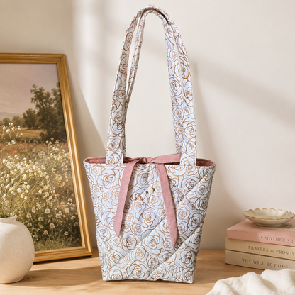 Golden Rose Quilted Tote