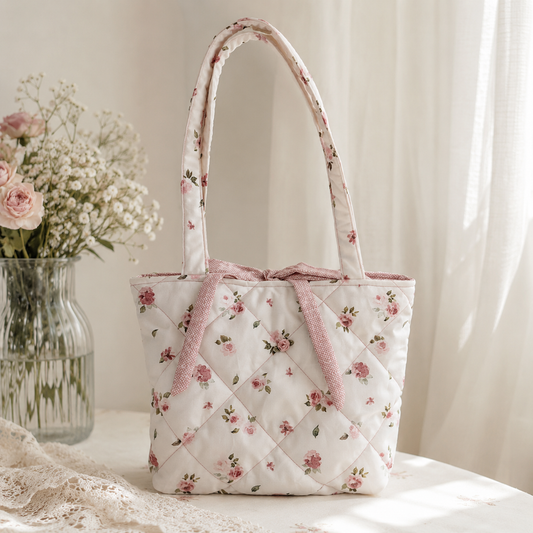 Rosebud Quilted Tote