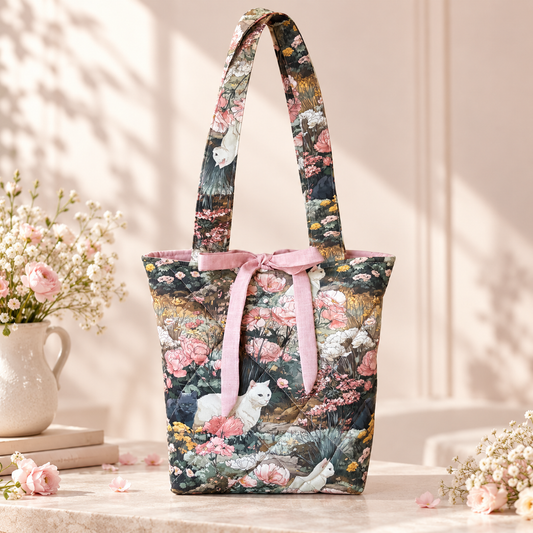 Cat Meadow Quilted Tote