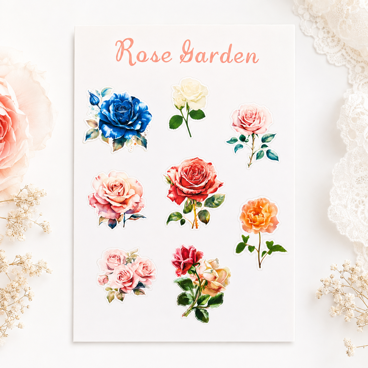 Rose Garden Sticker Sheet (Pack of 5)