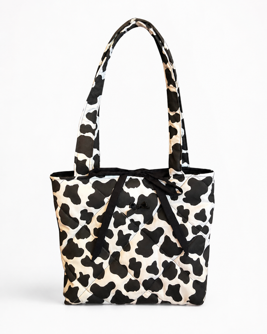 Cow Print Quilted Tote