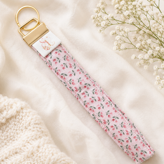 Pink Rosebud Wristlet