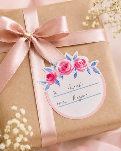 Rose Gift Labels (Pack of 5)