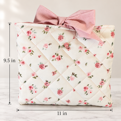 Rosebud Quilted Book Sleeve