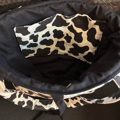 Cow Print Quilted Tote