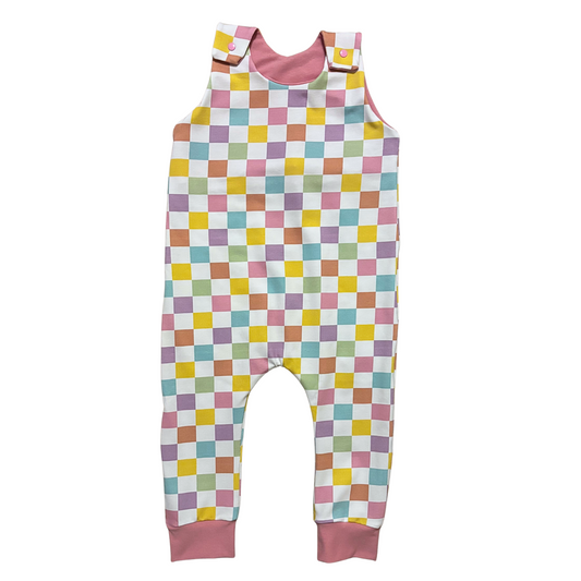 Pink Checkered Romper