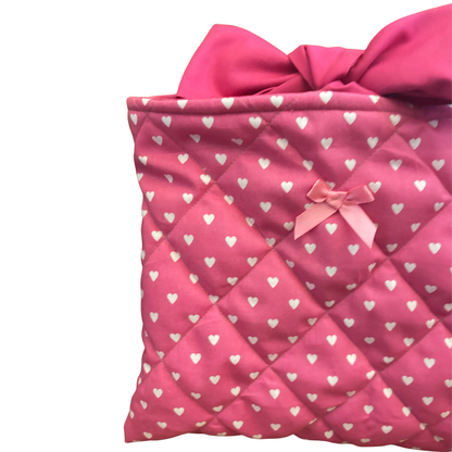 Pink Hearts Quilted Book Sleeve