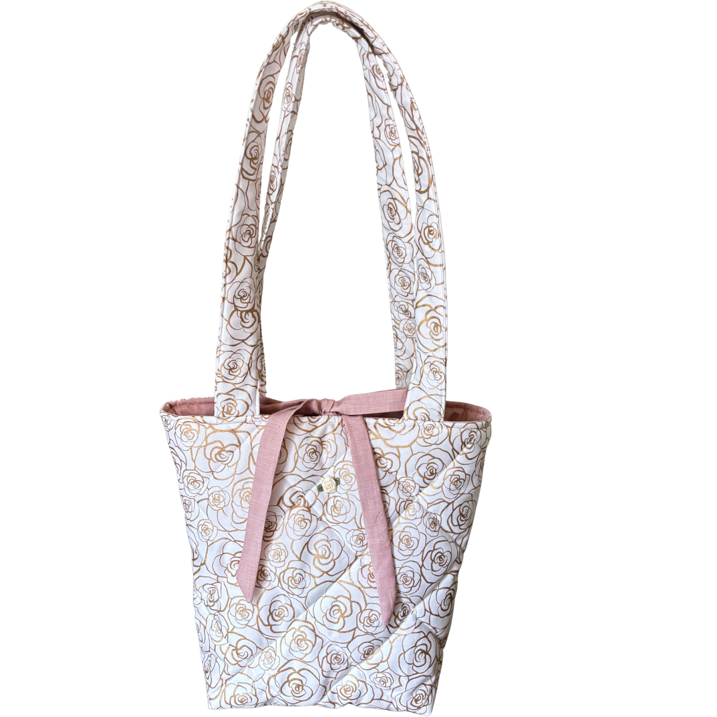 Golden Rose Quilted Tote