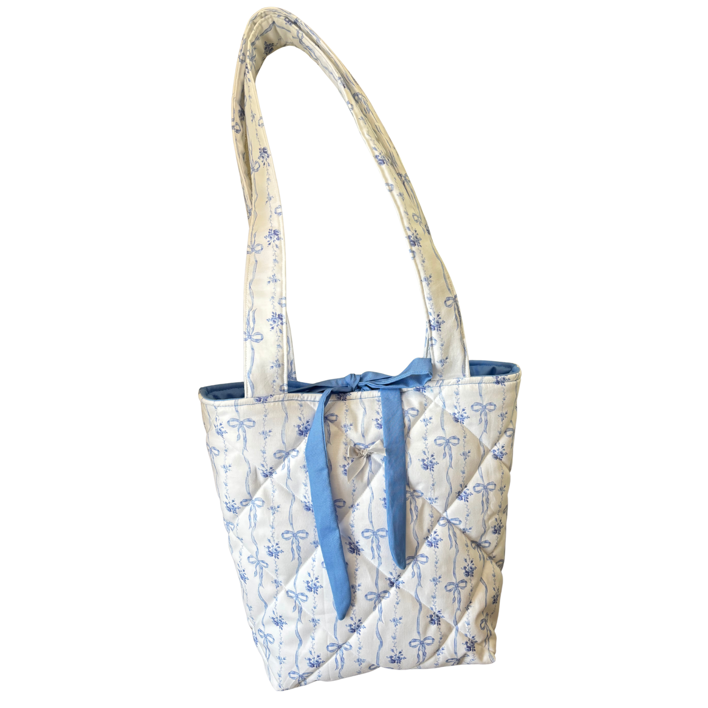 Blue Coquette Quilted Tote