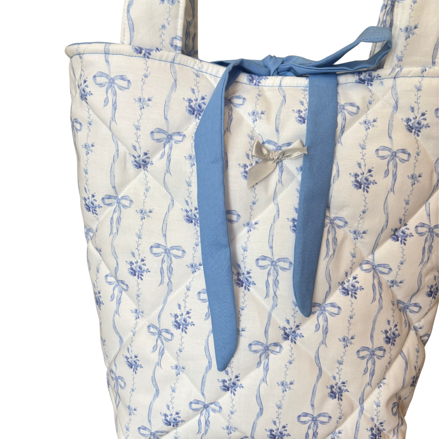 Blue Coquette Quilted Tote