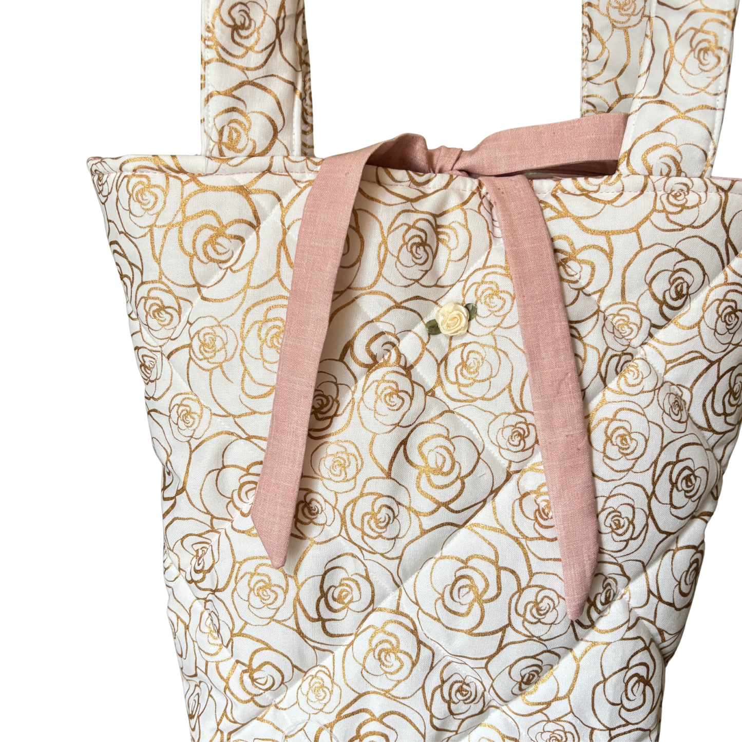Golden Rose Quilted Tote
