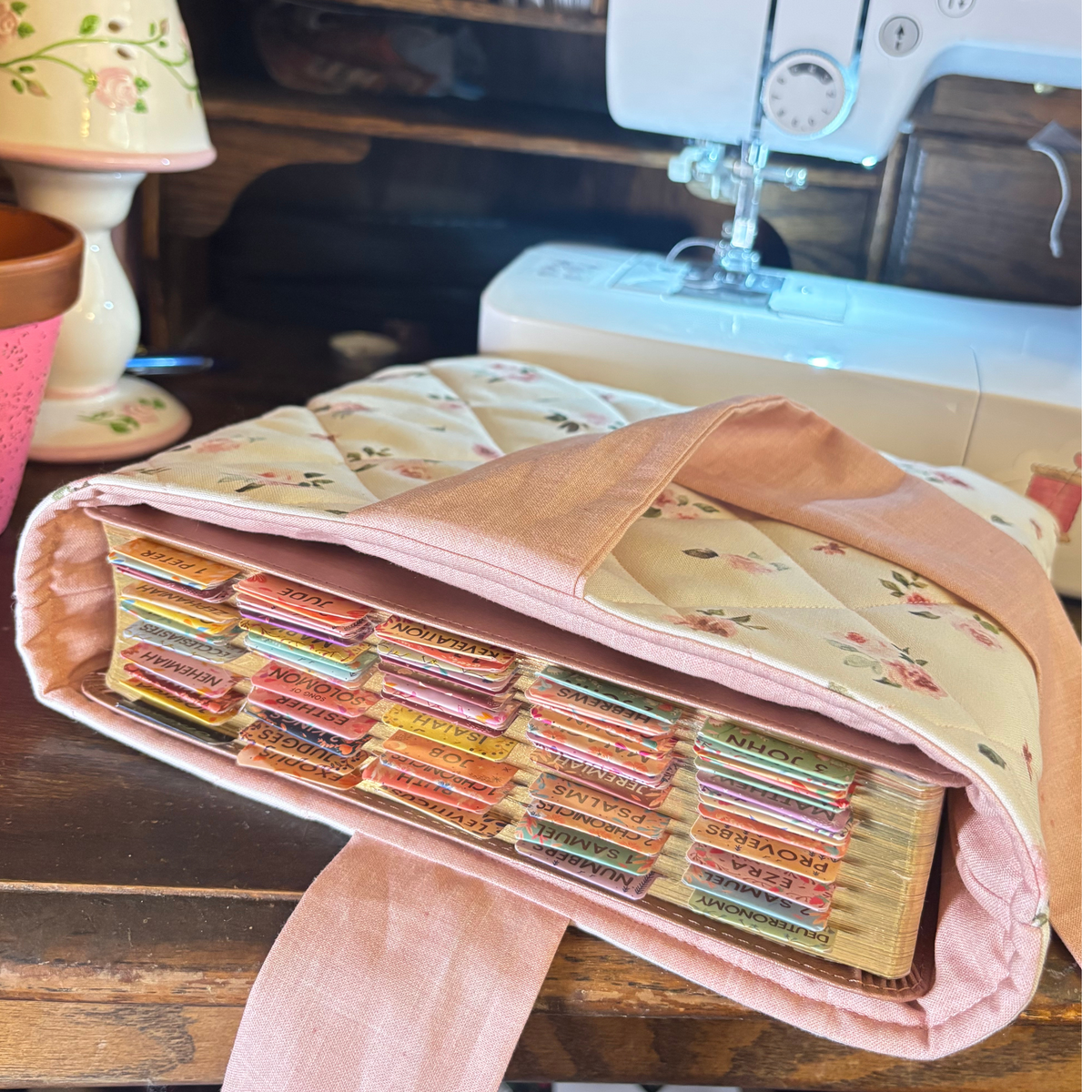 Rosebud Quilted Book Sleeve