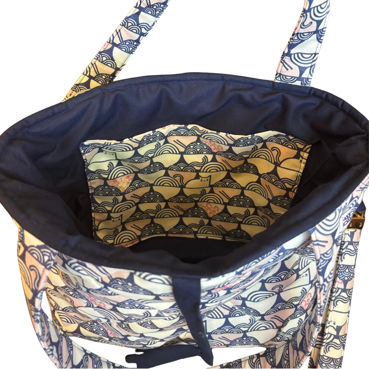 Cats & Ramen Noodles Quilted Tote
